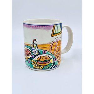 Fitz and Floyd 1995 It's Mealtime Mug Lunch Scene